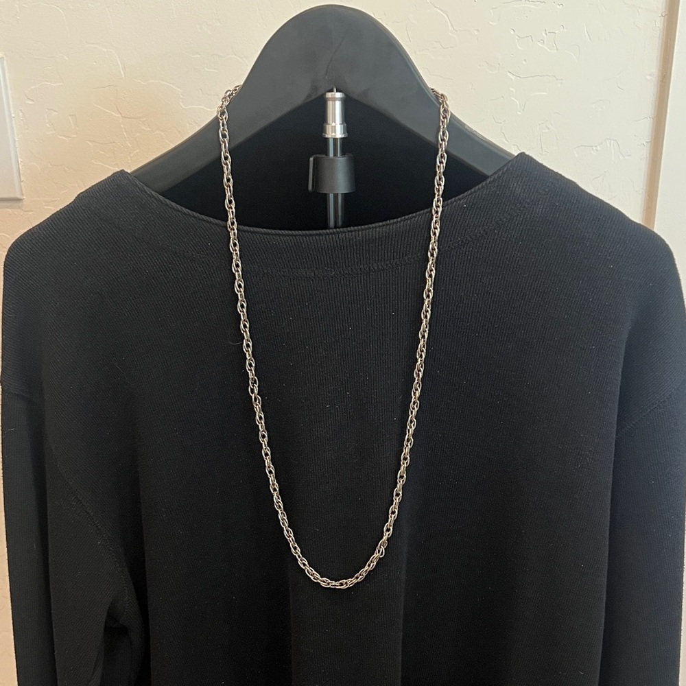 Classic Silver-Tone Rope Chain Necklace - Women Jewelry
